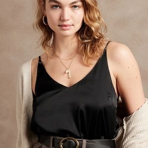 Mikey & Joey | Black Satin Tank Top